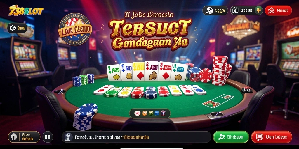 Tampilan menarik gameplay Live Casino di 738SLOT.