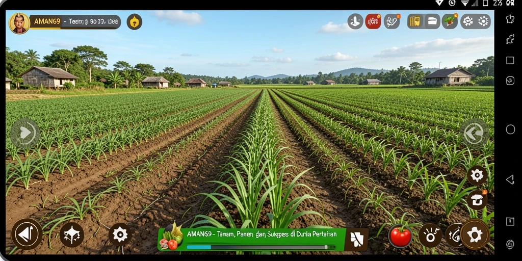 Tampilan gameplay menyenangkan dengan aktivitas pertanian yang menarik.