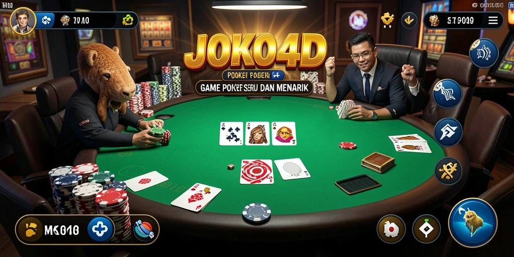 Tampilan gameplay seru JOKO4D dalam permainan Poker.