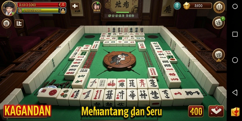 Tampilan utama KAGANDAN dengan gameplay Mahjong yang seru.