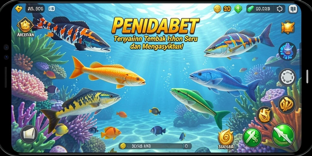 Tampilan gameplay seru dalam PENIDABET saat menangkap ikan.