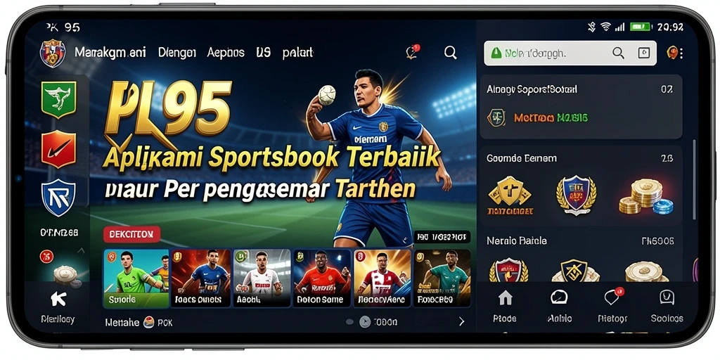 Tampilan gameplay PK95 dengan berbagai pilihan taruhan olahraga.