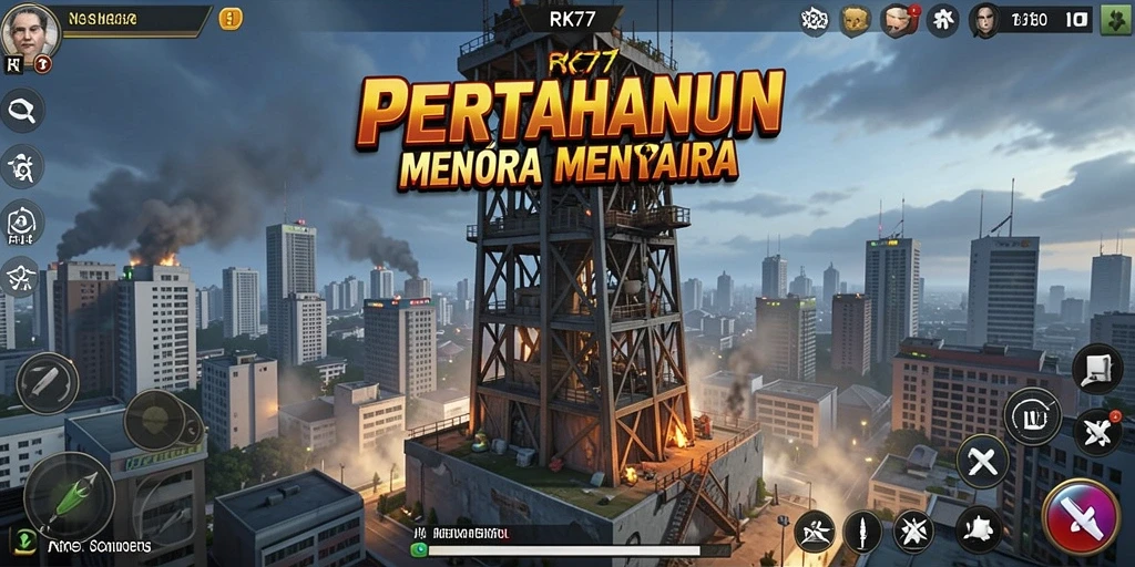 Tampilan menegangkan saat mempertahankan menara dari serangan musuh.