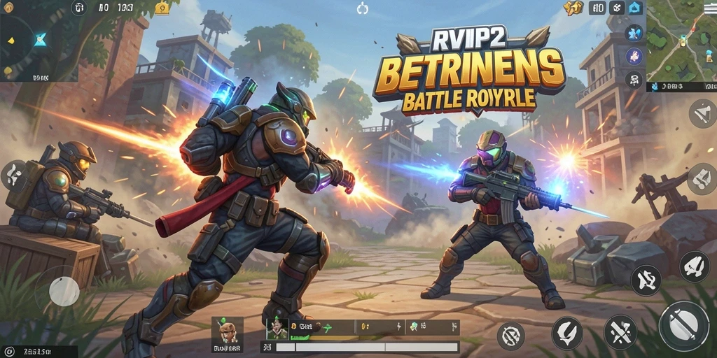 Screenshot gameplay RVIP2 dengan aksi pertempuran intens.