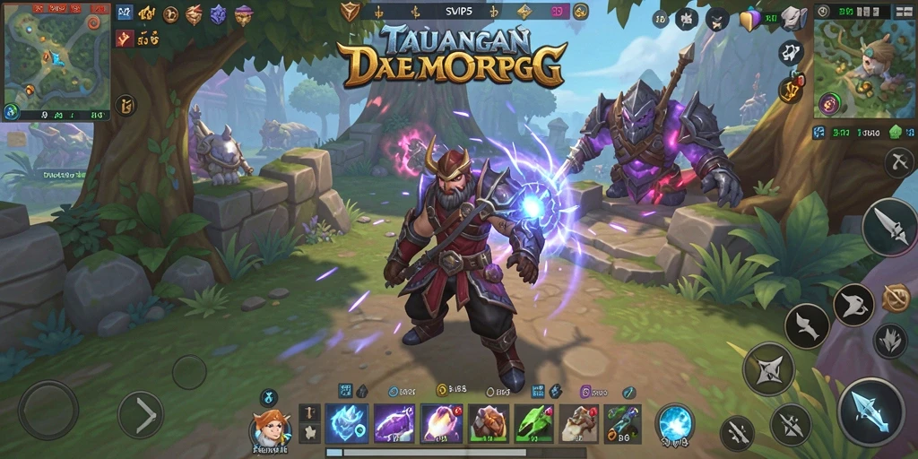 Screenshot gameplay SVIP5 menampilkan pertarungan mendalam dalam dunia MMORPG.