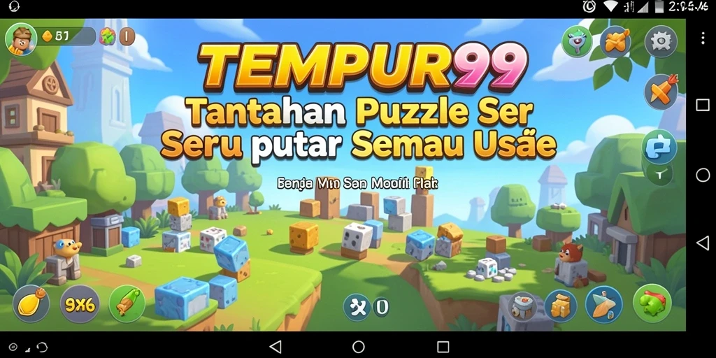 Tampilan gameplay seru dari TEMPUR99 yang menguji logika Anda.