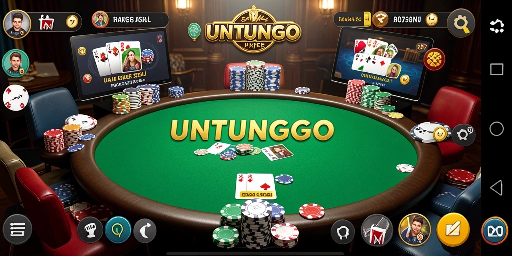 Screenshot UNTUNGGO dengan tampilan seru gameplay Poker.
