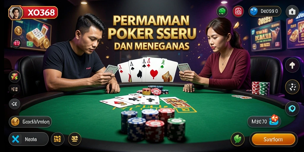 Tampilan seru gameplay Poker di XO368 dengan teman-teman.